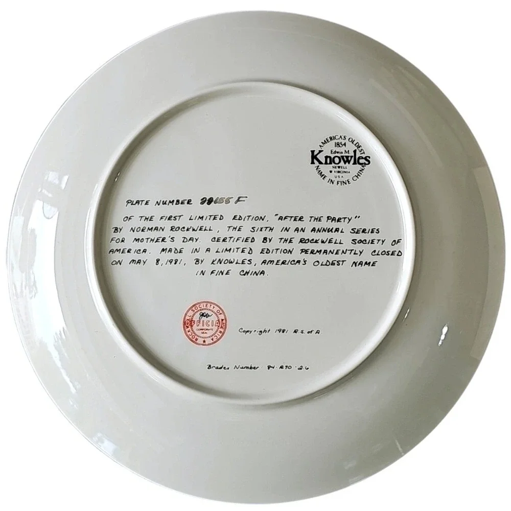 Norman‎ Rockwell Knowles Mothers Day Plates 81 82 Set After Party Cooking Lesson